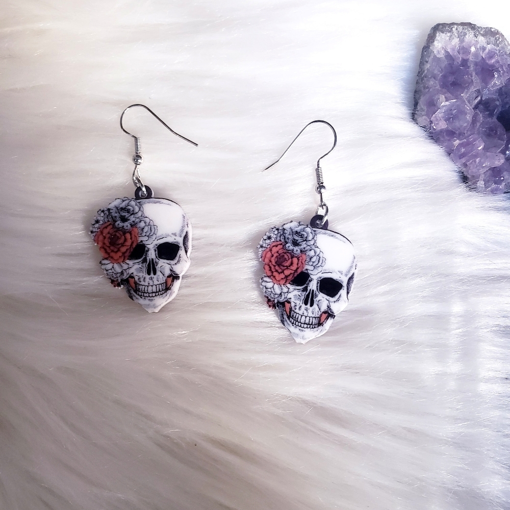 Dia De Los Muertos Acrylic Earrings - Picture 3 of 3